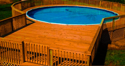 above ground pool with deck