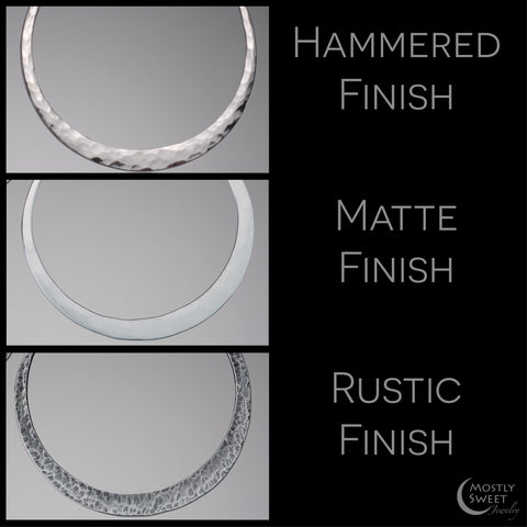 Hammered, Matte, and Rustic Hoop Finish