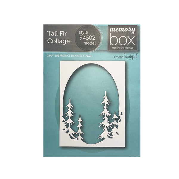 Pine Tree Frame Metal Die Cut Stencil Tall Oval Memory Box Craft Cutting Dies 