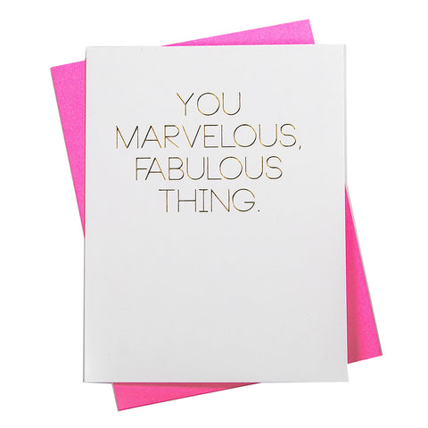 Marvelous, Fabulous Greeting Card, Gold Foil