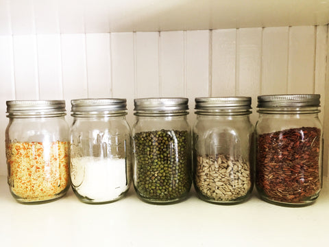 storing food in mason jars, how to remove plastic from your kitchen