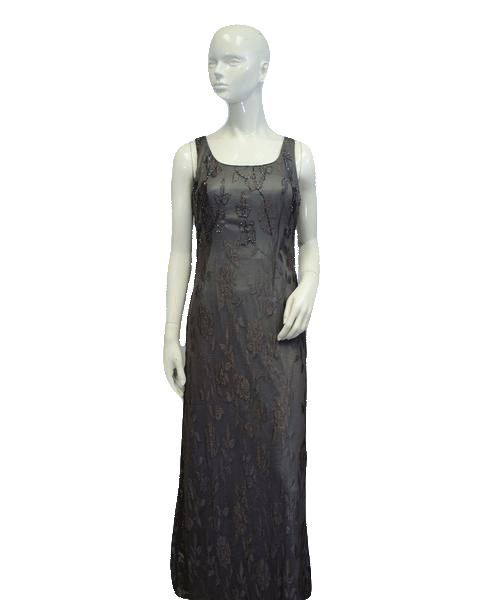MISSING RIMINI Gray Sleeveless Long Mesh Dress Size 6 (SKU 000085)