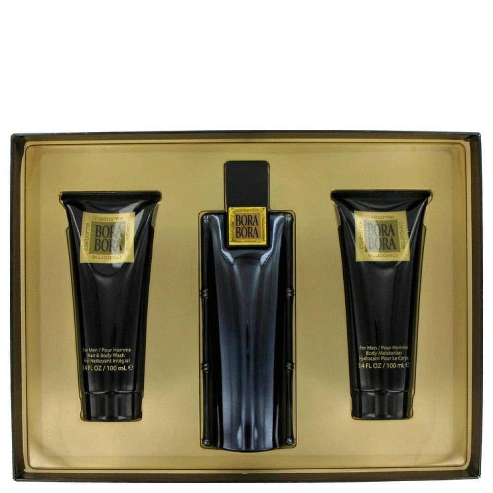 Bora Bora By Liz Claiborne Gift Set -- 3.4 Oz Cologne Spray + 3.4 Oz Body Moisturizer + 3.4 Oz Hair & Body Wash