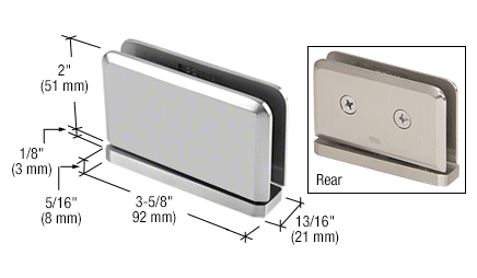CRL Chrome Prima #2 Pin 01 Series Top or Bottom Mount Hinge - PPH0152CH