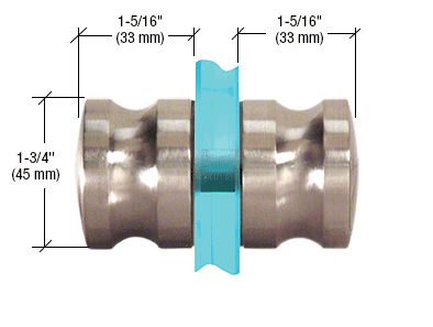 CRL Brushed Nickel Euro Style Back-to-Back Shower Door Knobs - SDK120BN
