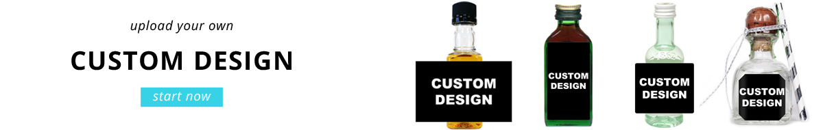 Upload your own custom design mini bottle label