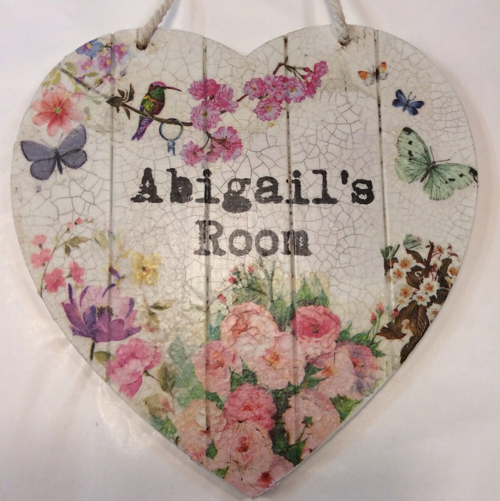 Small Personalised Hanging Heart £25 - Doris and Jeannie