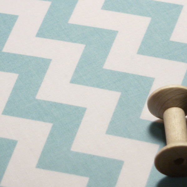 Ironing Board Cover with ELASTIC AROUND EDGES made with Riley aqua turquoise and White chevron select the size