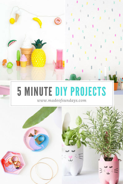 5 Minute DIY projects by Made of Sundays