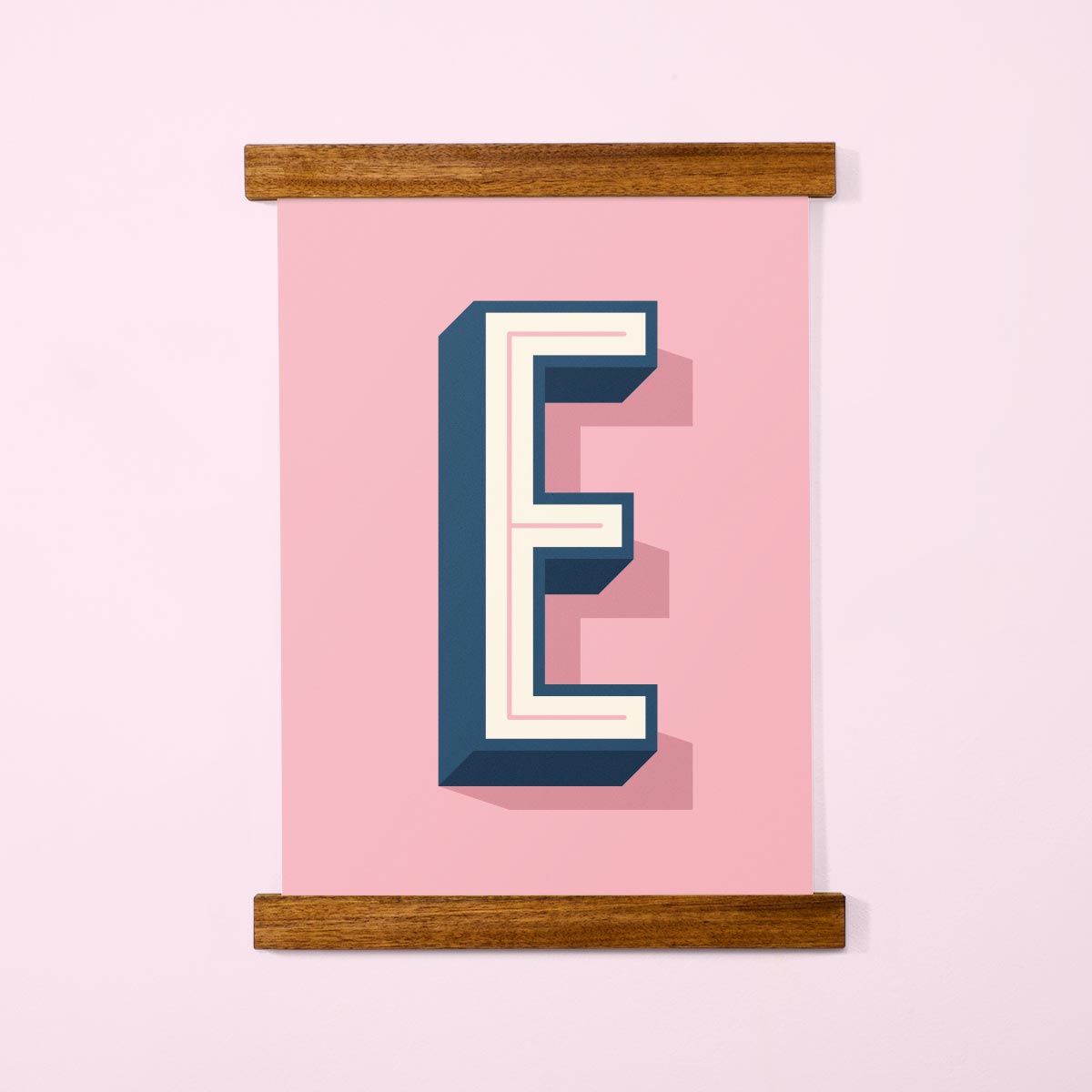 Custom letter poster with wooden hanging frame