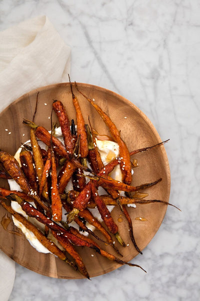 burnt carrots with lebneh