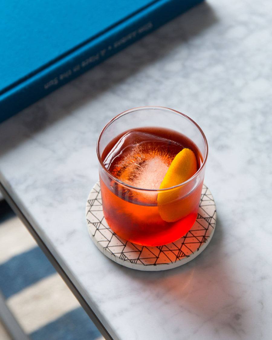 Barrel-Aged Tequila Negroni Focused