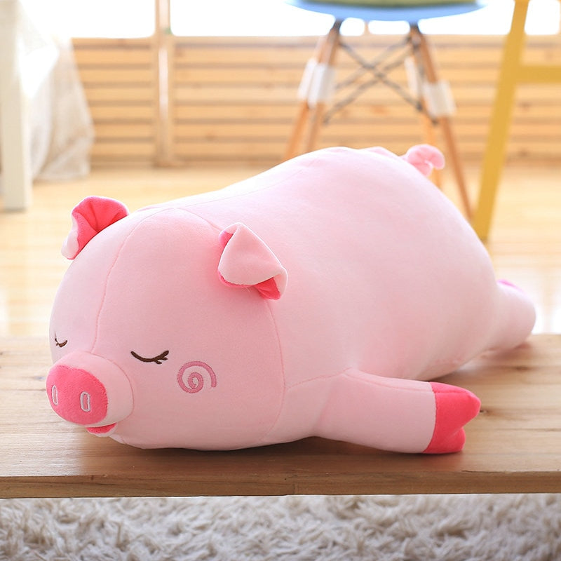 stuffed pink pig