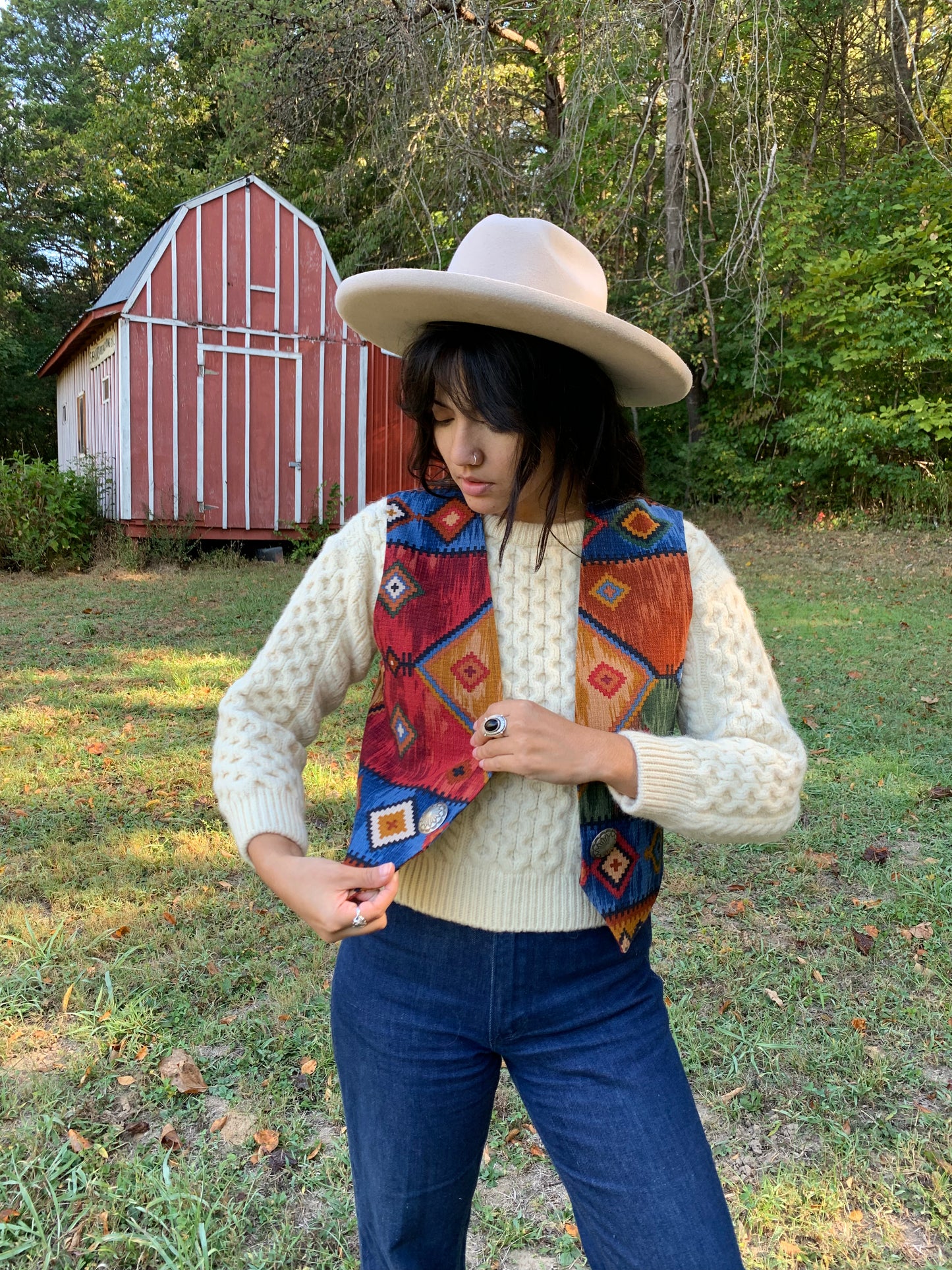 90s Southwestern Style Vest (M)
