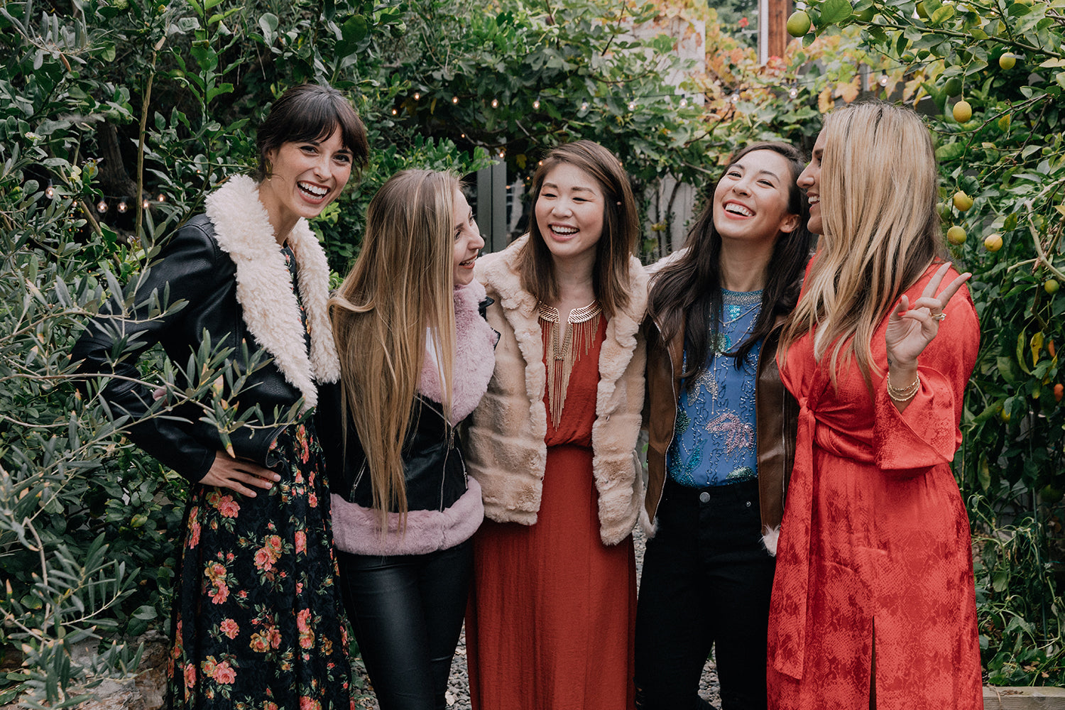 PETA x Coalition LA WWDMAGIC Vegan Thanksgiving Brunch Ashley Frohner (PETA Social Media Manager), Tori Alegria (Coalition LA Public Relations Manager), Darci Wong (Coalition LA Creative Director), Christina Sewell (PETA Manager, Fashion Campaigns), and Kelly Helfman (WWDMAGIC Vice President)