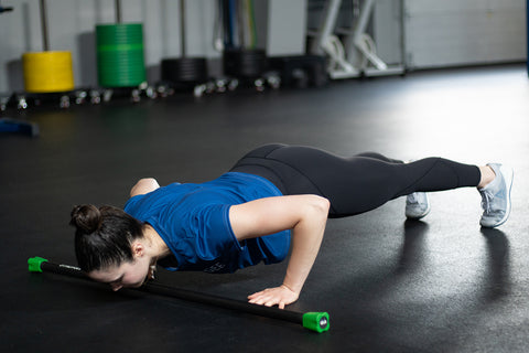 push up with weighted bar