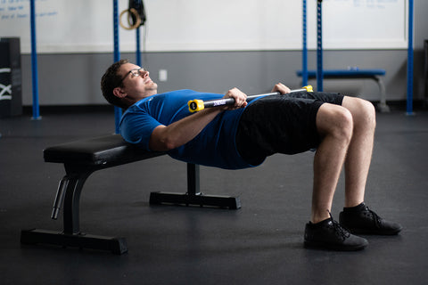 Glute Bridges with synergee weighted bar