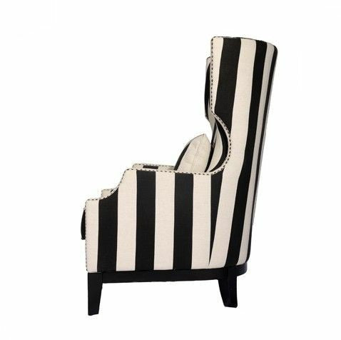 black and white wing back chairs