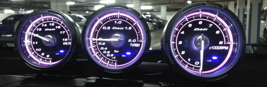3 blue display defi gauges installed and running