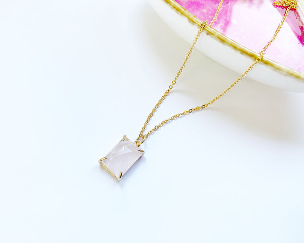 Rock crystal quartz pentagon prism short necklace — Rach B Jewelry