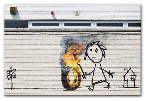 Banksy Burning Tyre prints