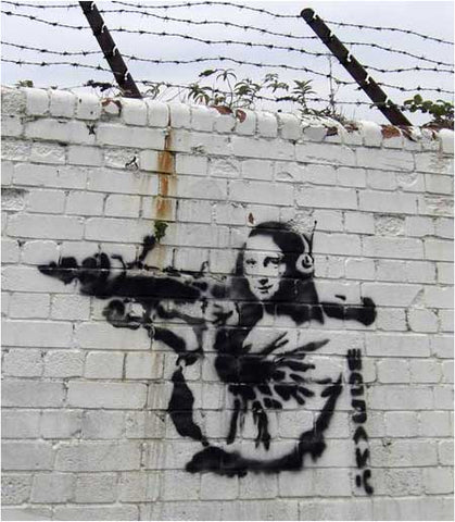 Banksy Mona Lisa With Rocket Launcher - London