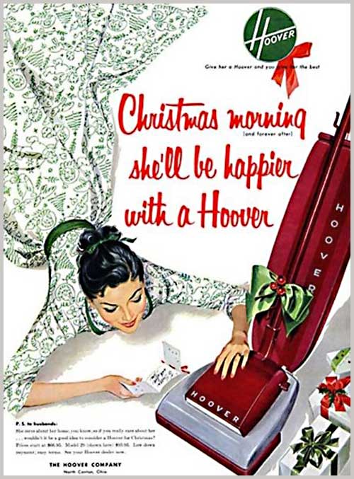 Christmas morning Hoover vintage ad