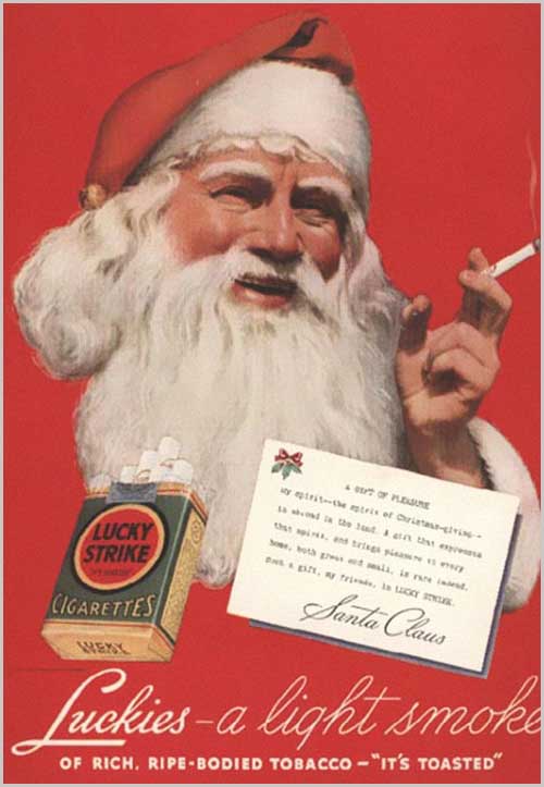 Santa Claus smoking vintage ad