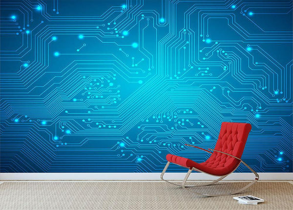 Technological vector Wall Mural Wallpaper