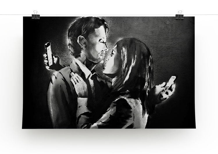 Banksy Mobile Lovers Canvas Print And Poster Canvas Art Rocks