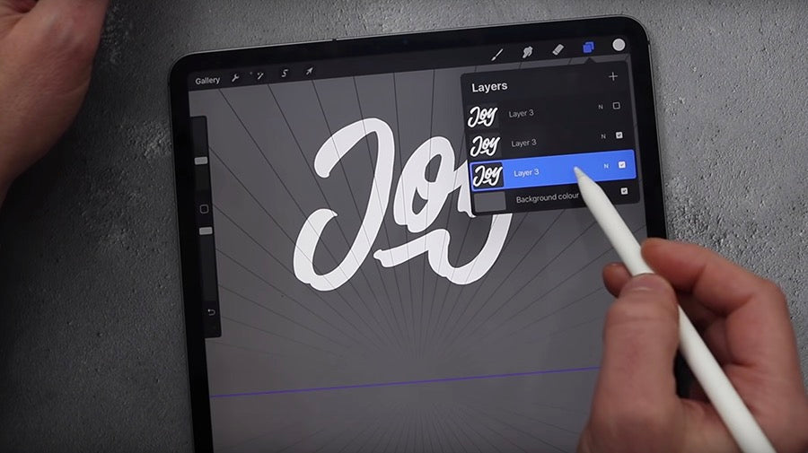 3D Lettering in Procreate