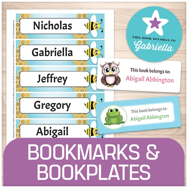 Bookmarks and Bookplates - Printable Planning