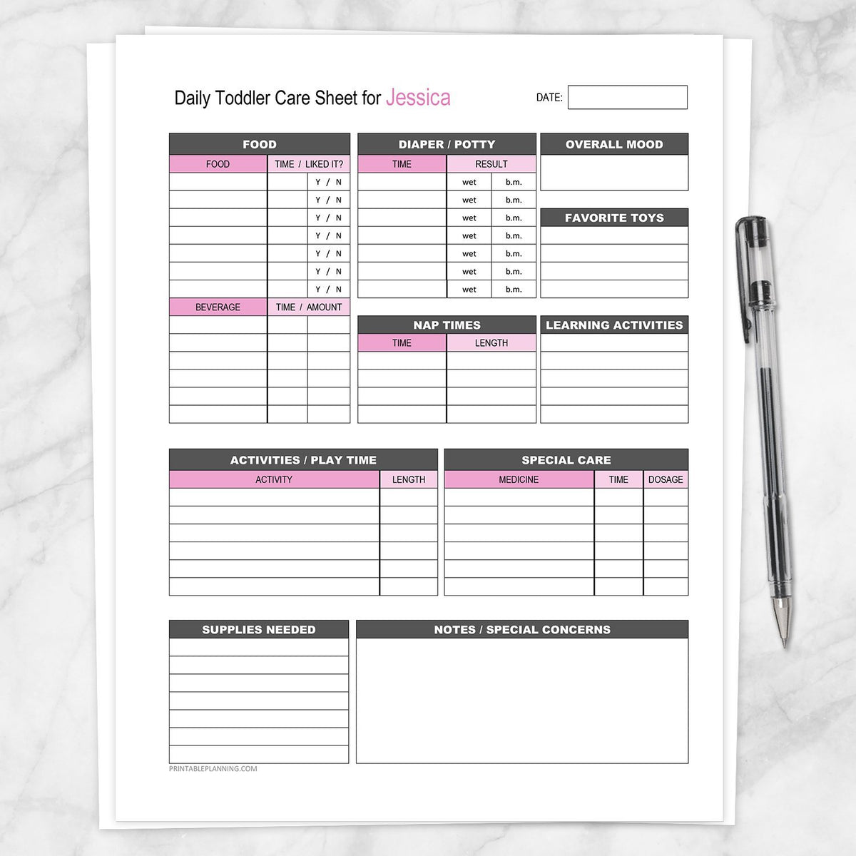 personalized-nanny-log-daily-toddler-care-sheet-in-pink-printable