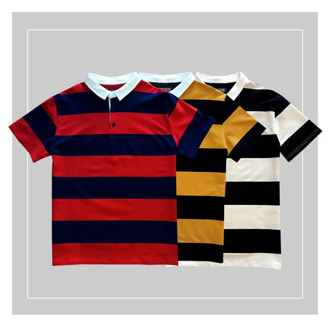 Men’s Short Sleeve Striped Rugby Shirts