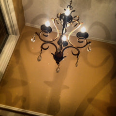 crystal added to small chandelier