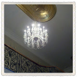 Large Foyer Crystal Chandelier with a medallion.