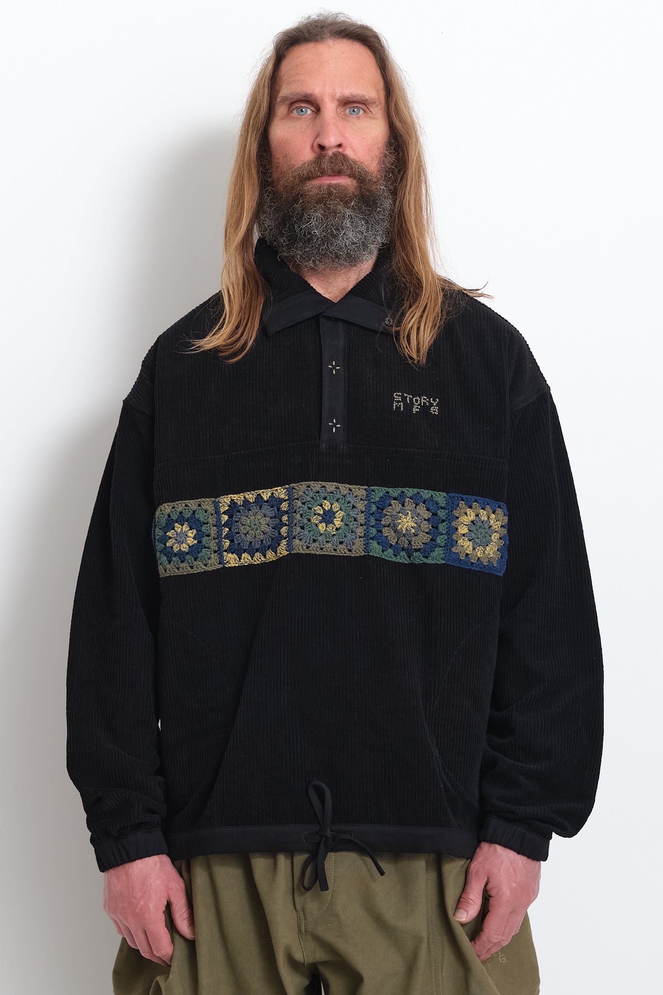 Polite Pullover - Black Corduroy