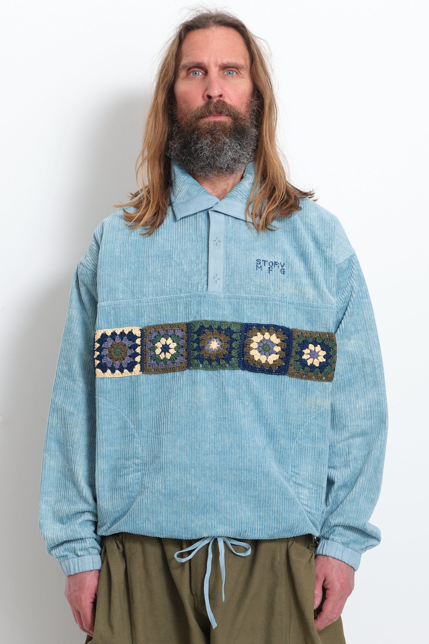 Polite Pullover - Sky Corduroy