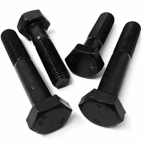 M6 Hexagon Head Bolts Part Threaded DIN 931 Self Colour Black 8.8