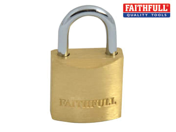 Faithfull Brass Padlock 20mm 3 Keys - FAIPLB20
