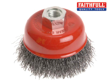 Faithfull Wire Cup Brush 150mm M14x2, 0.30mm Steel Wire - FAIWBC150