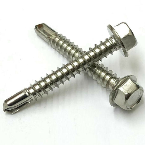 4.8mm Hexagon Head Self Drilling TEK Screws For Light Section Stainless Steel A2