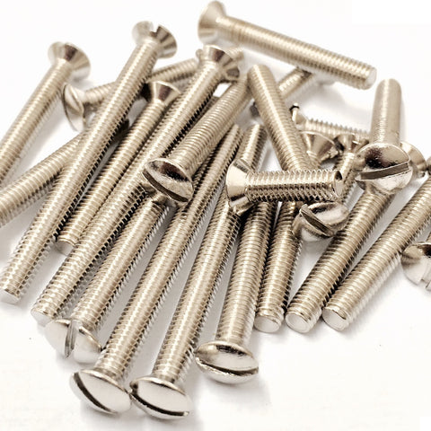 M3.5 x 50mm Electrical Switch Plate Pattress Screw, Steel Nickel Plated, DIN 964