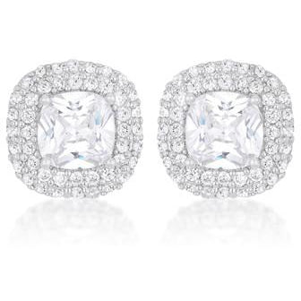 Cushion Pave Stud Earrings - Charmed Costumes