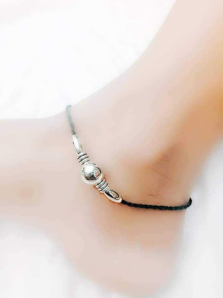 silver single anklet