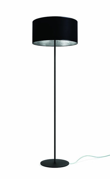 black and silver floor lamp