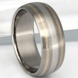 Titanium Gold and Platinum Ring