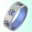 Blue Paws Titanium Ring