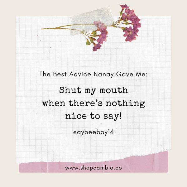 Shut my mouth when there's nothing nice to say!