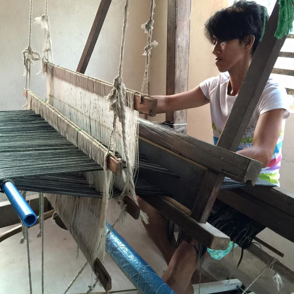 Nanay Liwayway at the AKABA Livelihood and Weaving Center in GK Namnama